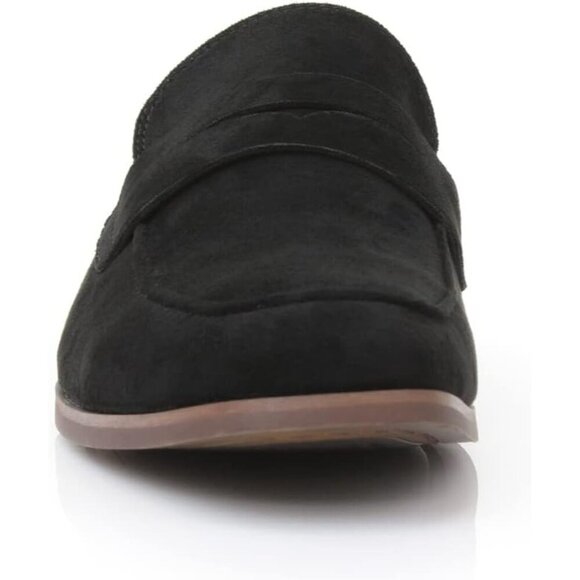 〽️Men\'s Black Ferro Aldo Collection Slip On Penny Driving Moccasins Loafer